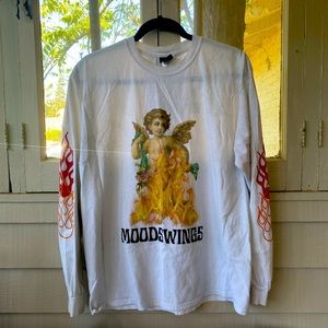 MOODSWINGS Playing with Fire Cherub Long Sleeve Tee Shirt size L